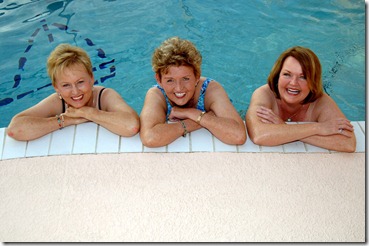 3 Active Adult Ladies in the pool