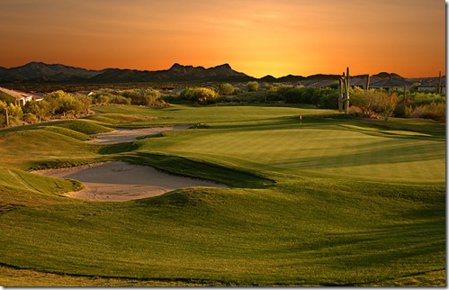 Arizona Golf couse at sunset