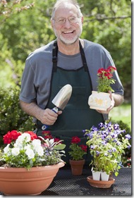 Senior Man Gardening Outdoors